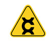 isolated caution carcinogen , common hazards symbols on yellow round triangle board warning sign for icon, label, logo or package industry etc. flat vector design.