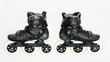 © hit1912 - A pair of black inline skate boots on white background
