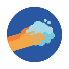 Poster - Hands washing with bubbles vector design