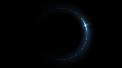 Eclipse light, Abstract lens flare ring background.