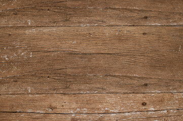 Aufkleber - Wood texture background.Top view of weathered vintage wooden table with cracks. Brown rustic rough wood texture and pattern for backdrop