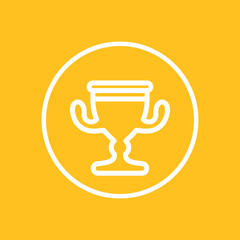 Sticker - trophy cup line icon in circle