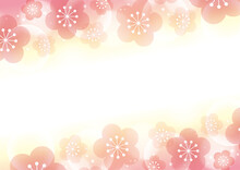 【年賀状・節分素材】キラキラした梅の背景イラスト