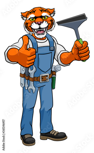 A tiger cartoon mascot car ...