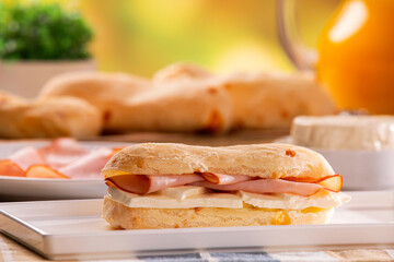 Wall Mural - Brazilian cheese buns . Table coffee in the morning with cheese bread.