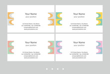 Simple Business Card Template In Four Color Schemes.