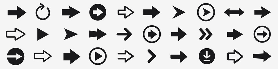 arrow icons set. arrow collection. simple arrow big set. vector illustration