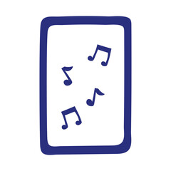 Poster - note musical in board isolated icon white background