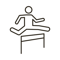 Sticker - runner jumping obstacle avatar figure line style icon