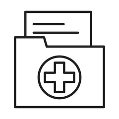 Sticker - report archive healthcare medical and hospital pictogram line style icon