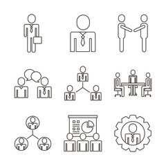 Canvas Print - bundle of business people avatars set icons