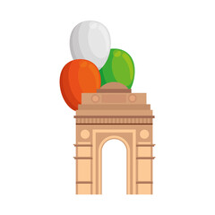 Wall Mural - india gate, famous monument of india with balloons helium