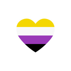 Wall Mural - nonbinary flag heart, LGBTQ community flag, vector color illustration