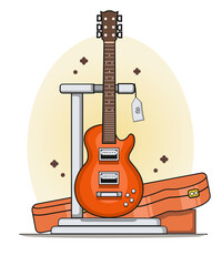 Sticker - guitar flat design vector