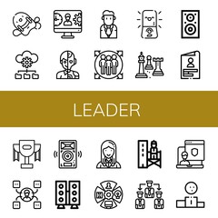 Canvas Print - leader simple icons set