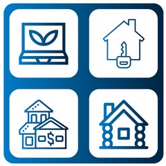 Sticker - apartment simple icons set