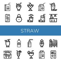 Wall Mural - straw icon set