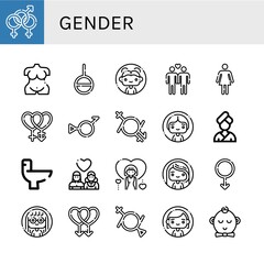 Poster - Set of gender icons