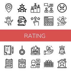 Sticker - rating simple icons set