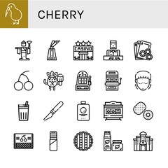 Sticker - cherry icon set