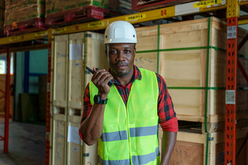 factory warehouse foreman in storage warehouse of logistics business