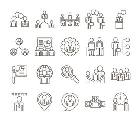 Poster - bundle of business people avatars set icons