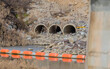 Drainage culverts in side of hill