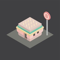 Sticker - Isometric fast-food joints