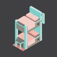 Canvas Print - Isometric hotel