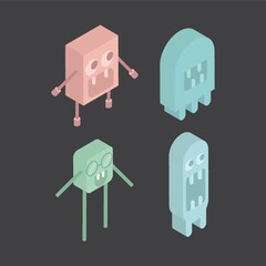 Sticker - Isometric characters