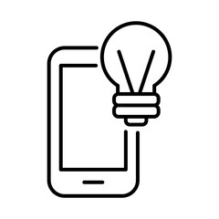 Wall Mural - smartphone with bulb payments online line style