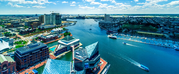 Wall Mural - Inner harbor in Baltimore, Maryland on a clear day