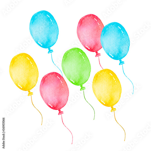 風船 イベント フェスタ お祝い 水彩 イラスト Stock イラスト Adobe Stock
