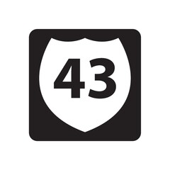 Poster - Route 43 road sign