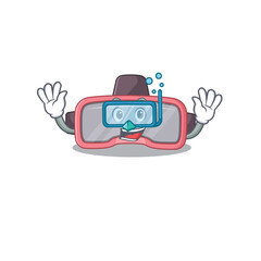 Canvas Print - Vr glasses mascot design swims with diving glasses