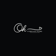 OH Initials Signature Logo. Handwriting Logo Vector Templates. Hand Drawn Calligraphy Lettering Vector Illustration.