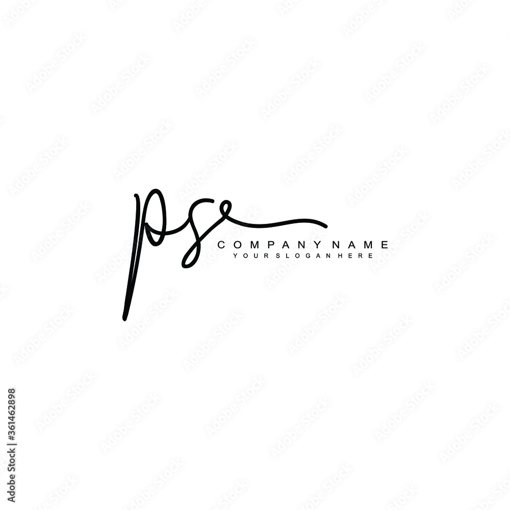 Ps Initals PS initials signature logo. Handwriting logo vector templates. Hand ...