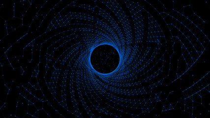 Wall Mural - blue technology particle line background