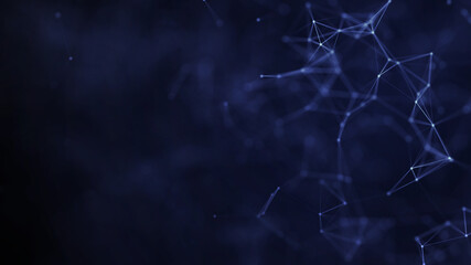 Wall Mural - blue technology particle line background