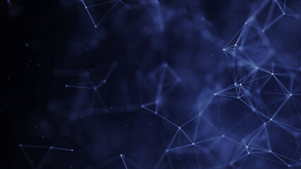 Wall Mural - blue technology particle line background
