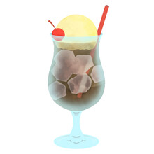 Vector Illustration Of Coffee Float (cola Float)
