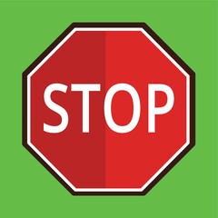 Poster - Stop road sign