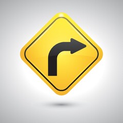 Wall Mural - Right turn sign