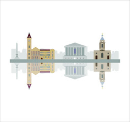 Canvas Print - Birmingham city skyline in England. illustration for web and mobile design.