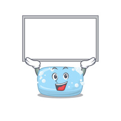 Sticker - Mascot character of soap rise up a white board