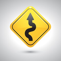 Poster - Winding road sign