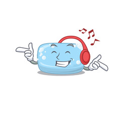 Naklejka na meble A Caricature design style of soap listening music on headphone