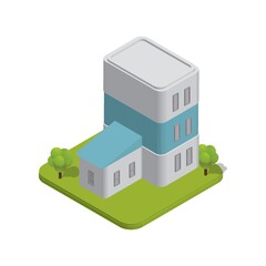 Canvas Print - Isometric building