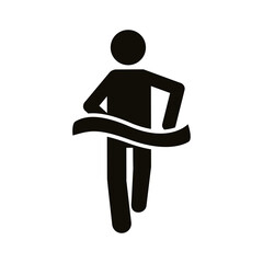 Sticker - runner with finish tape avatar figure silhouette style icon