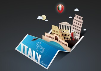 Poster - Italy landmarks